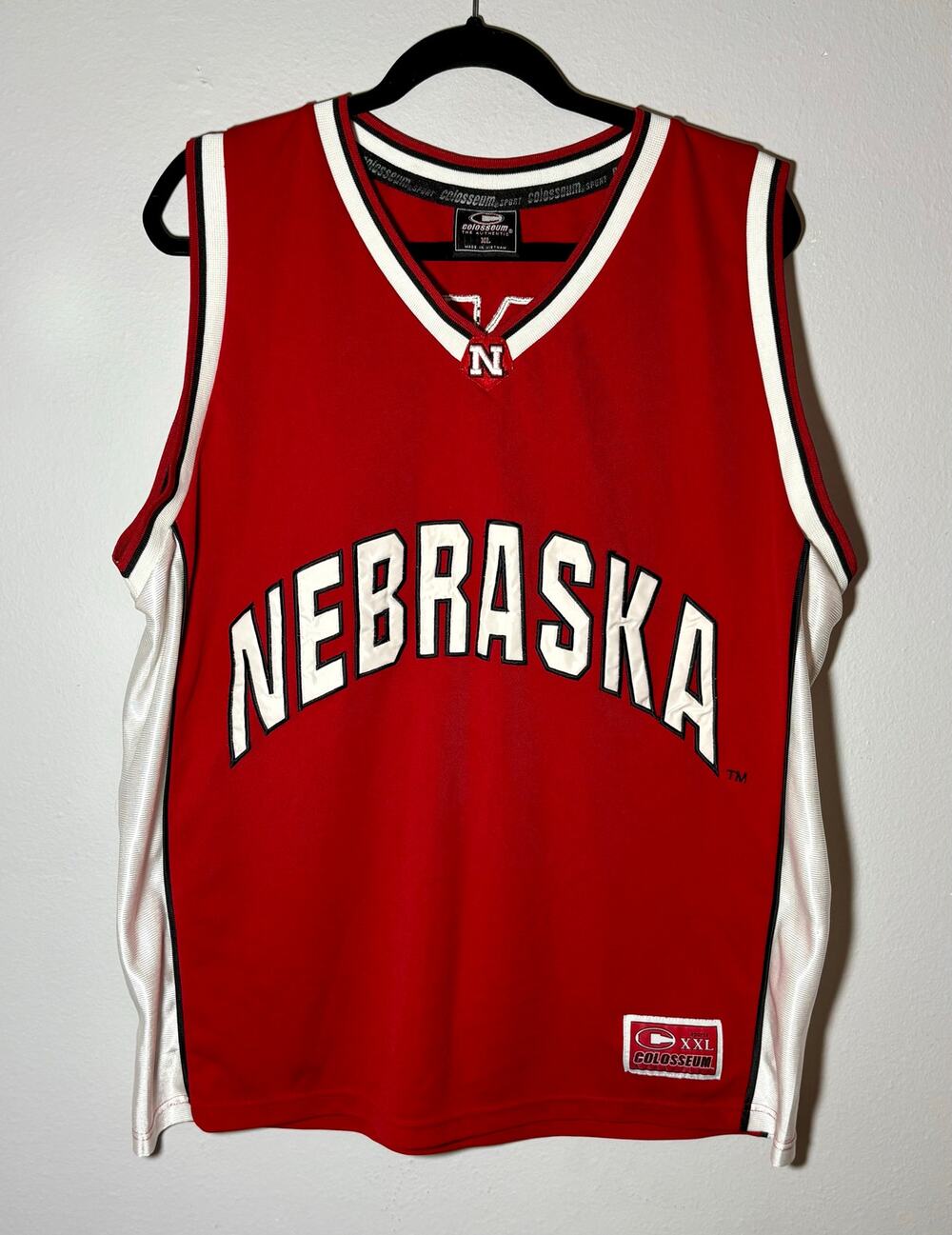 Vintage Nebraska Cornhuskers #12 NCAA Red Stitched Basketball Jersey Sz XXL